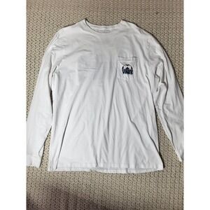 Vineyard Vines Long Sleeve T-Shirt Mens XL White Excellent Soccer Graphic Pocket